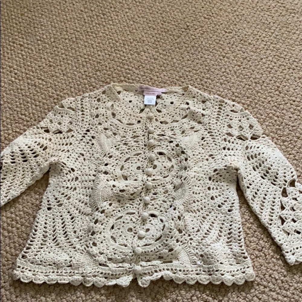 Max Azria crotchet sweater